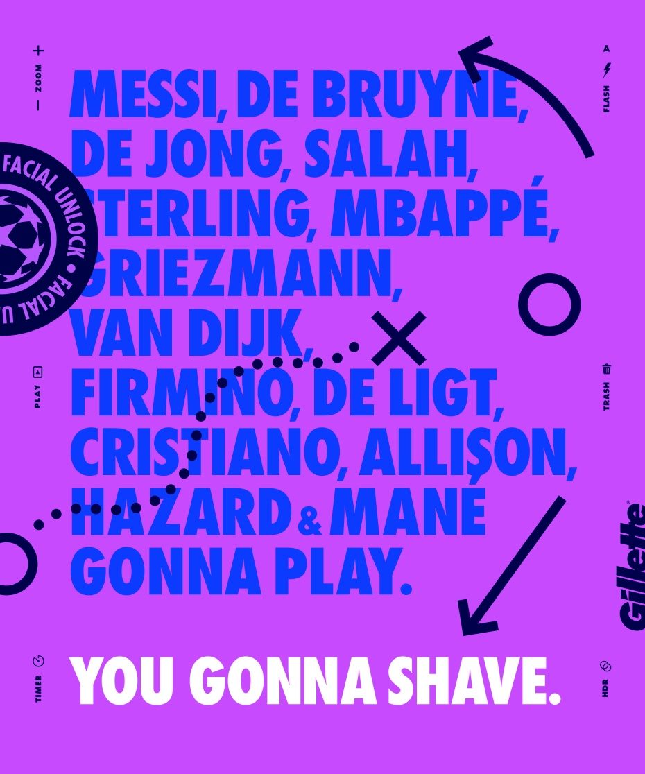 Lista de craques da Champions terminando em You gonna shave, sobre roxo