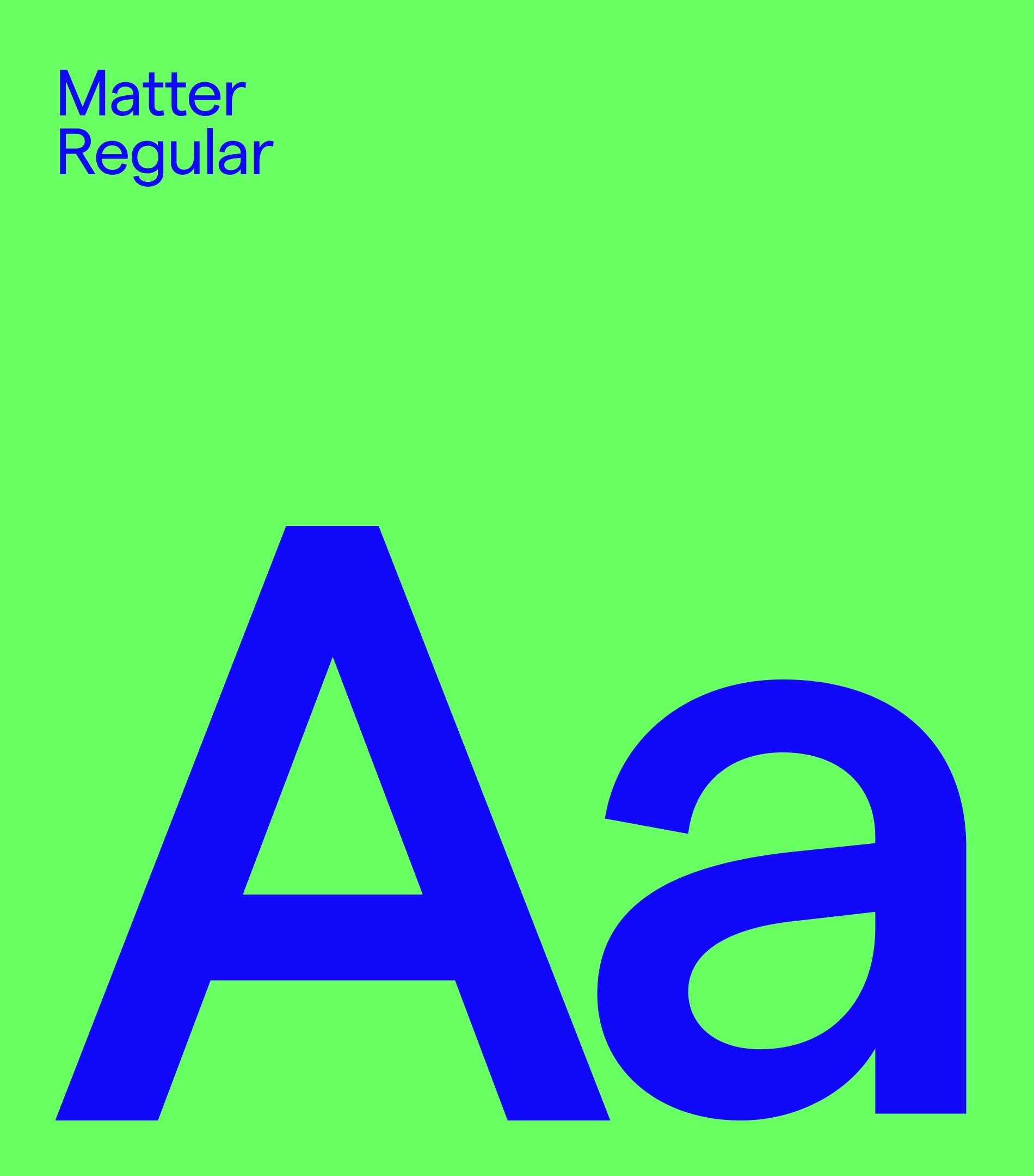 Tipografia Matter Regular em azul sobre verde